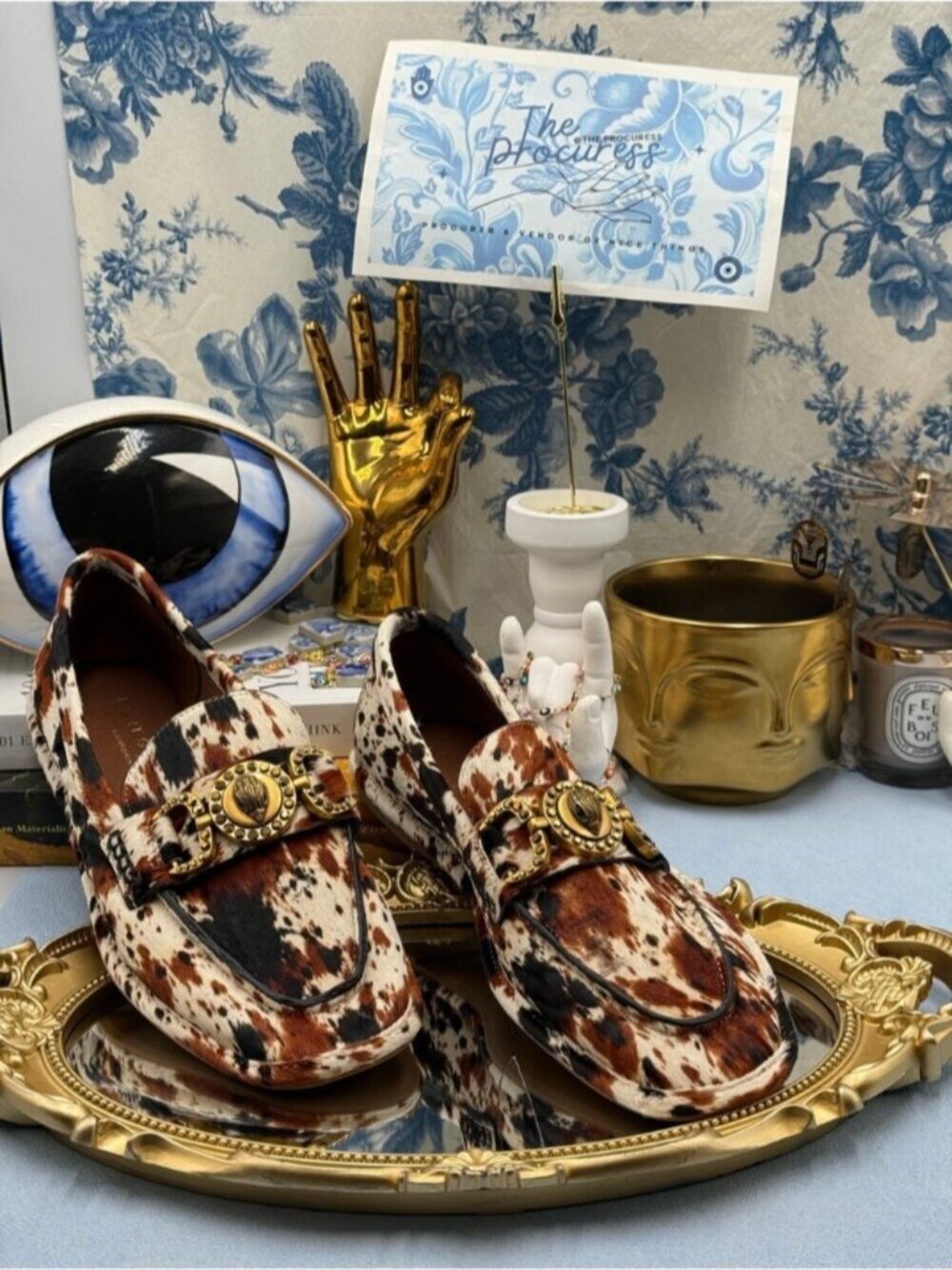 🆕 KURT GEIGER LONDON 🧿 NWOB Mansion Soft Loafer, Cow Print - Sz 39 US8.5 - Picture 3 of 16